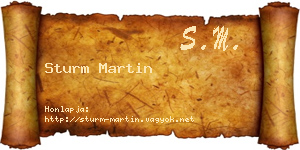 Sturm Martin névjegykártya